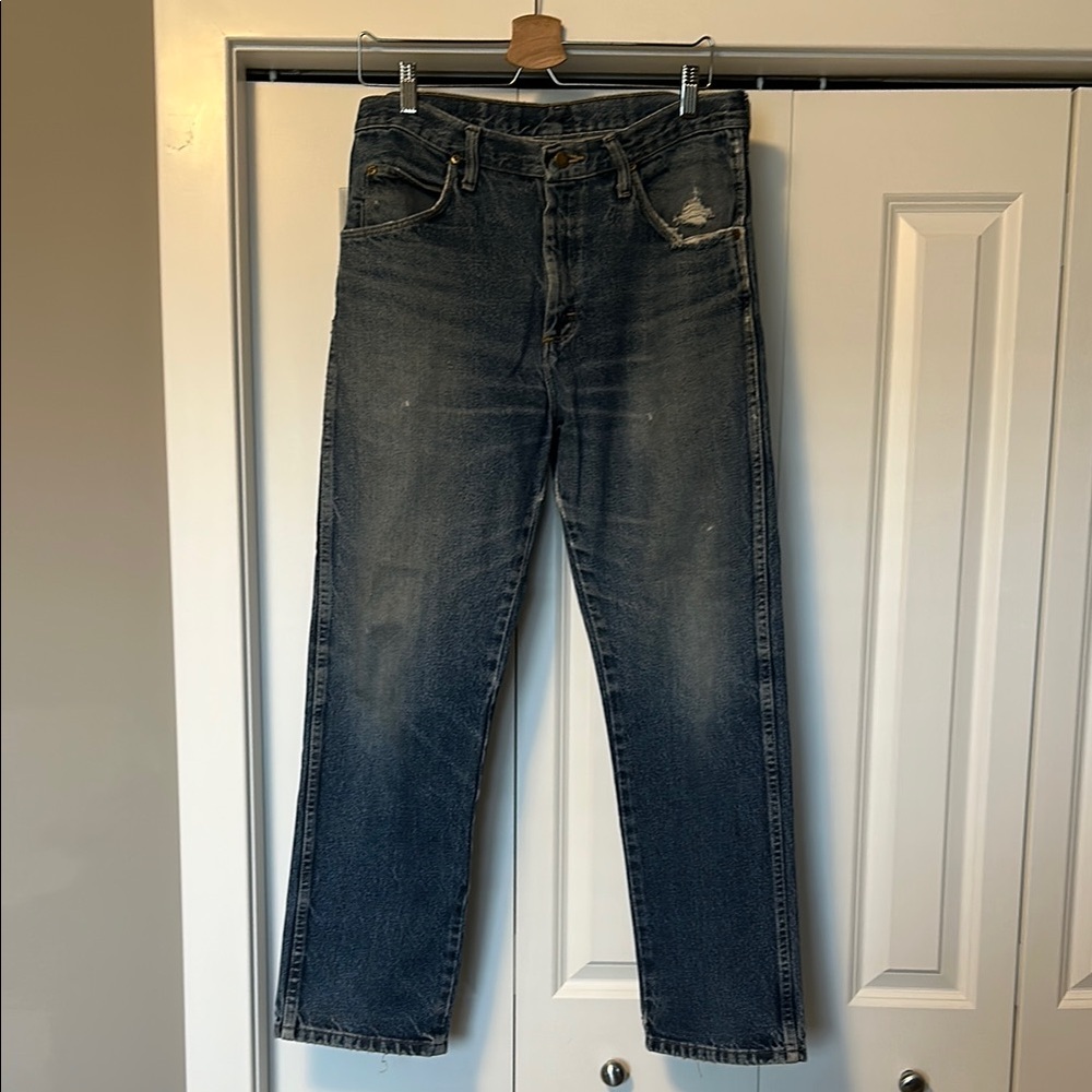 Vintage Wrangler Blue Straight Jeans Classic Style